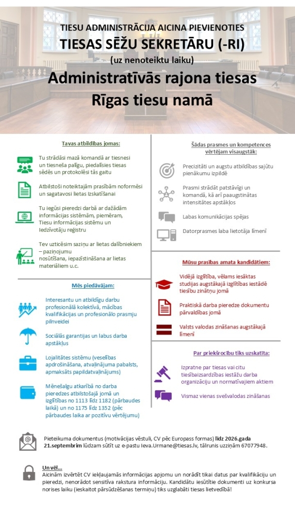 Attēlā redzamas prasības pretendentiem