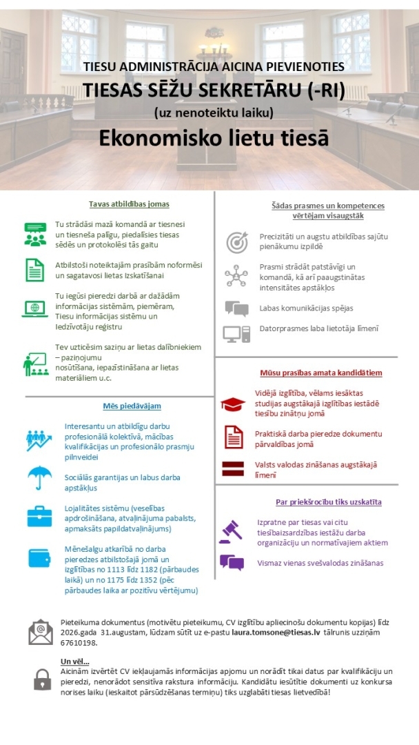 Attēlā redzamas prasības pretendentiem