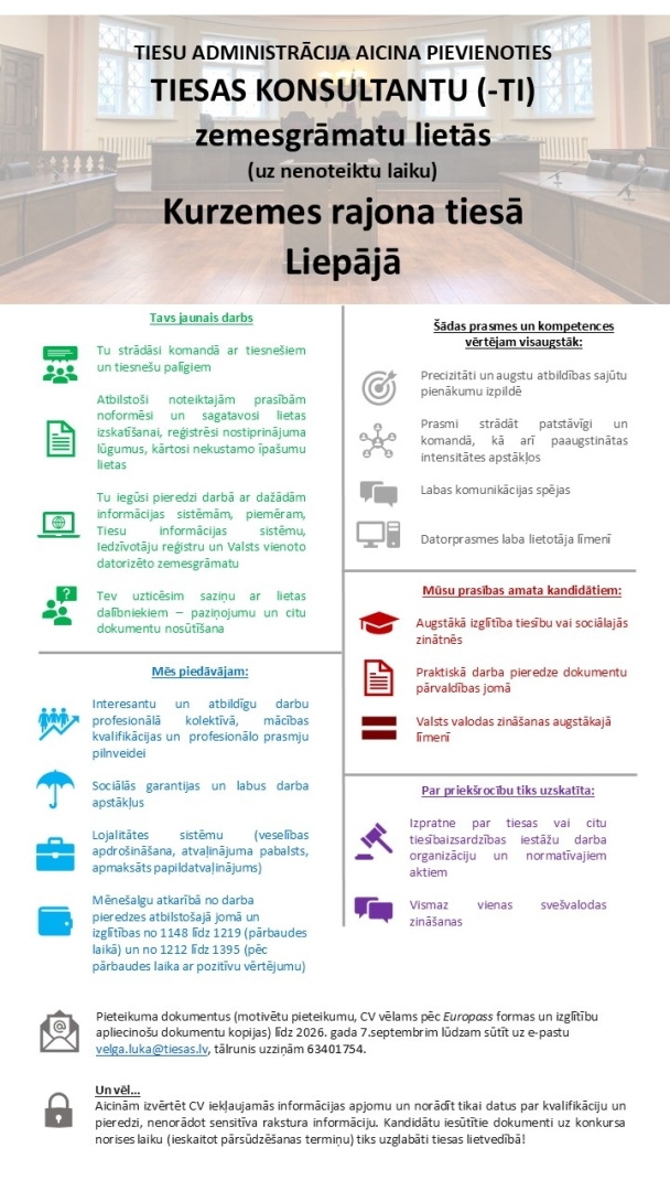 Attēlā redzamas prasības pretendentiem
