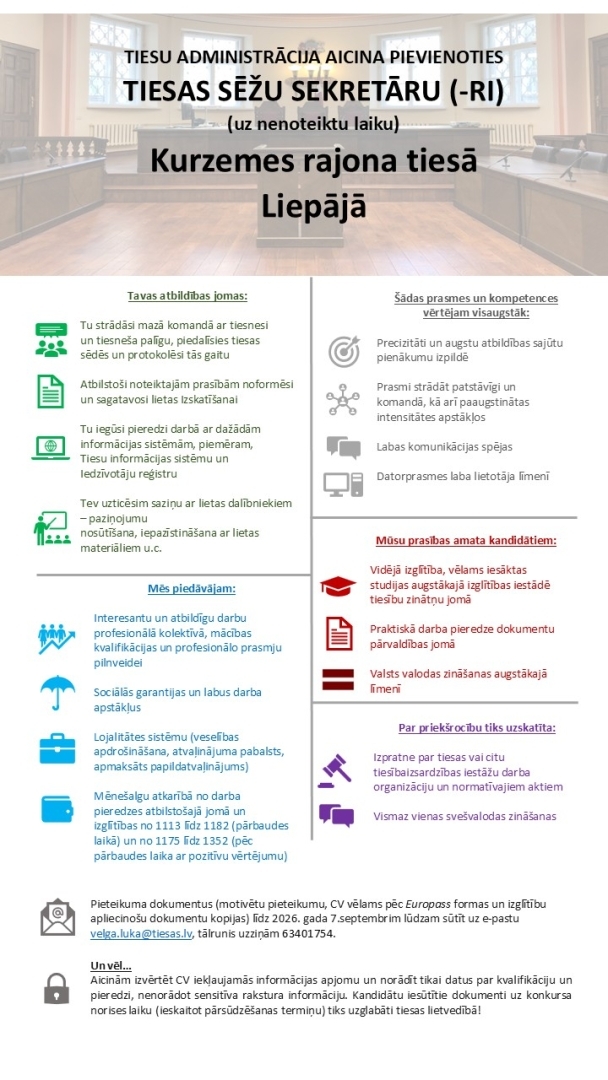 Attēlā redzamas prasības pretendentiem
