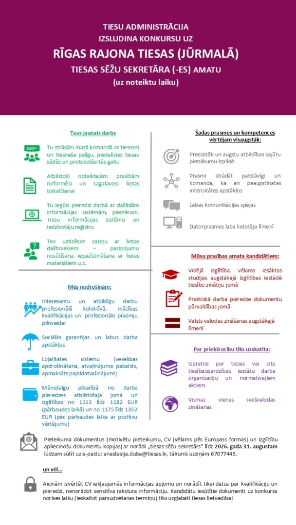 Attēlā redzamas prasības pretendentiem