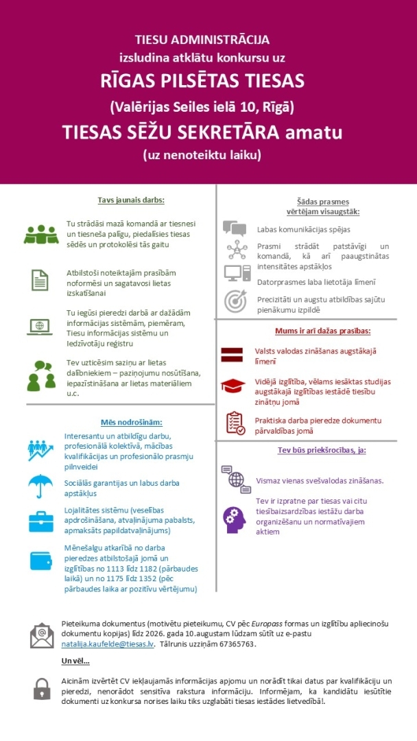 Attēlā redzamas prasības pretendentiem