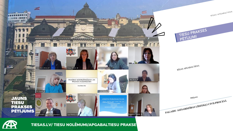 Attēlā attēloti visu vispārējās jurisdikcijas apgabaltiesu Civillietu tiesas kolēģijas tiesneši, Latvijas Universitātes mācībspēki un advokatūras Privāttiesību sekcijas pārstāvji