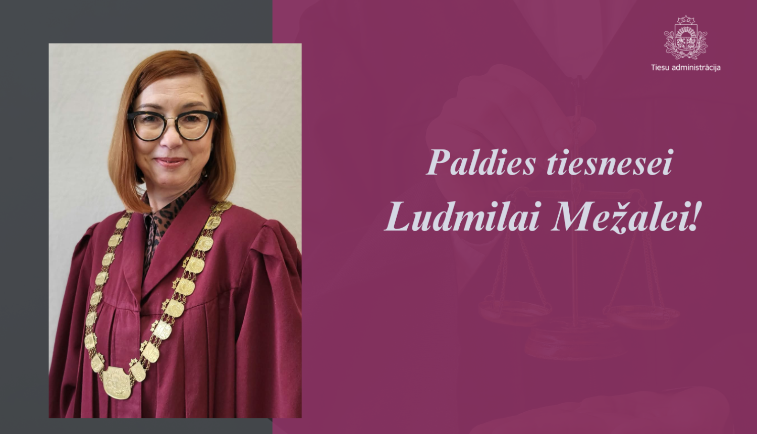Attēlā redzama tiesnese