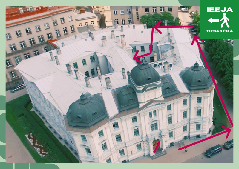 Rīgas apgabaltiesas ēka no putna lidojuma