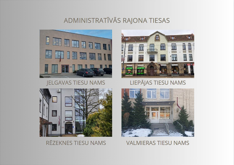 Attēlā redzami tiesu ēkas