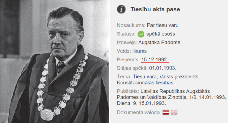 Attēlā attēlota tiesu pakta pase