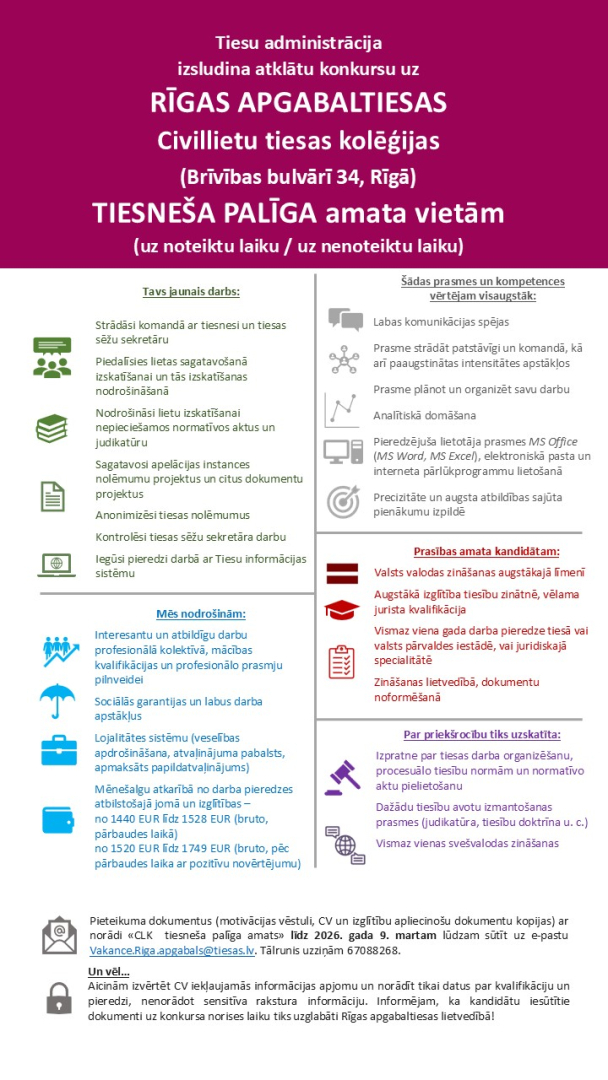 Attēlā redzamas prasības pretendentiem