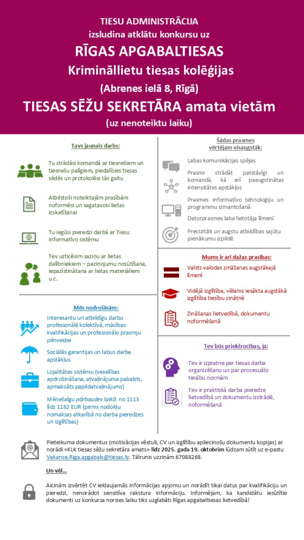 Attēlā redzamas prasības pretendentiem