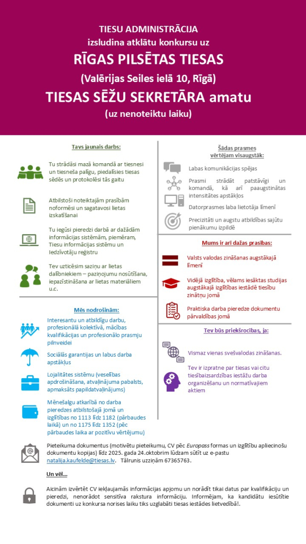 Attēlā redzamas prasības pretendentiem