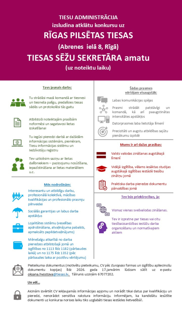 Attēlā redzamas prasības pretendentiem