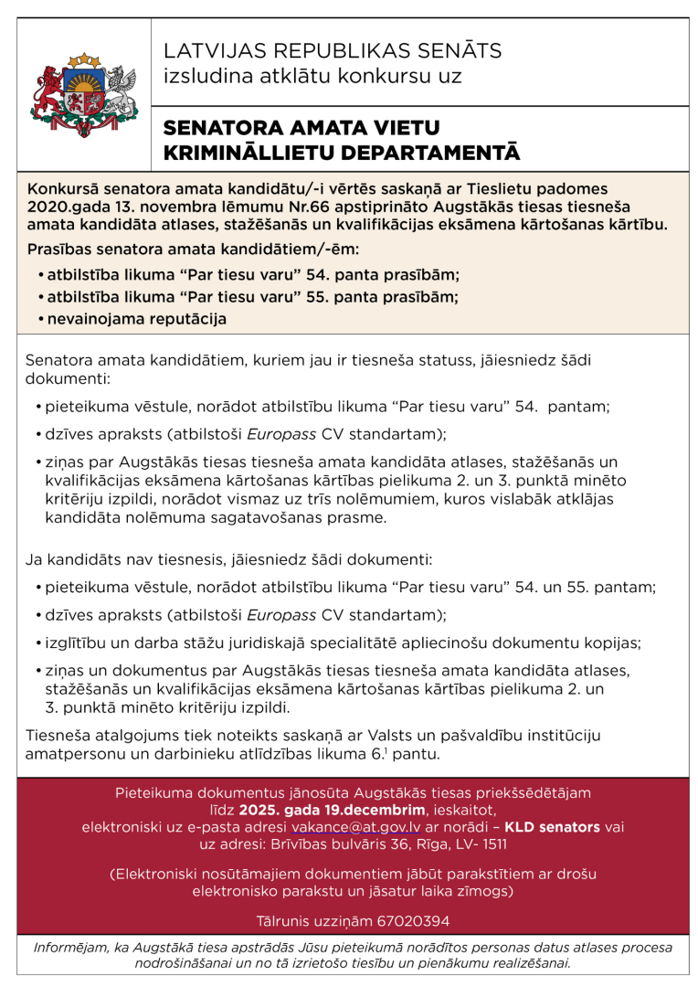 Attēlā redzamas prasības pretendentiem