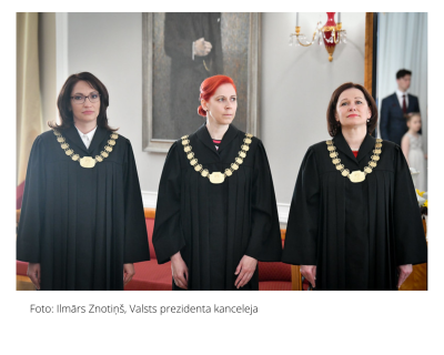 Attēlā redzami tiesneši