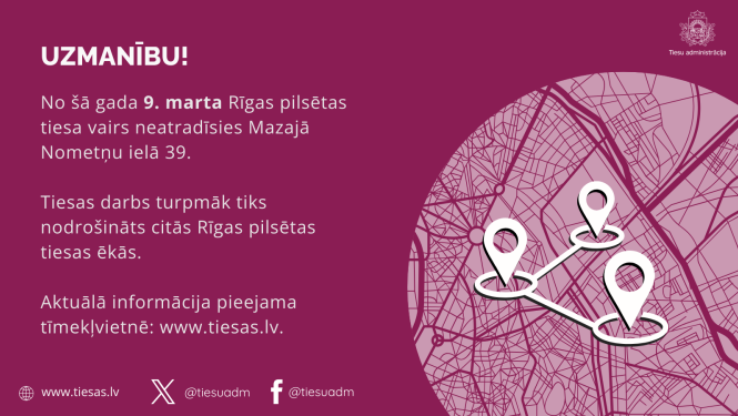 Attēlā redzams vizuāls attainojums Rīgas pilsētas tiesas pārcelšananu uz citām ēkām