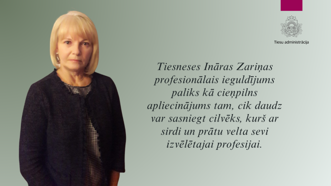 Attēlā redzama tiesnese Ināra Zariņa