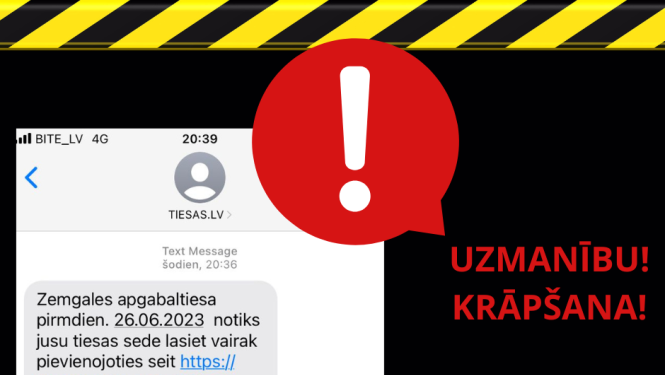 Bridinajums par krāpšanas sms