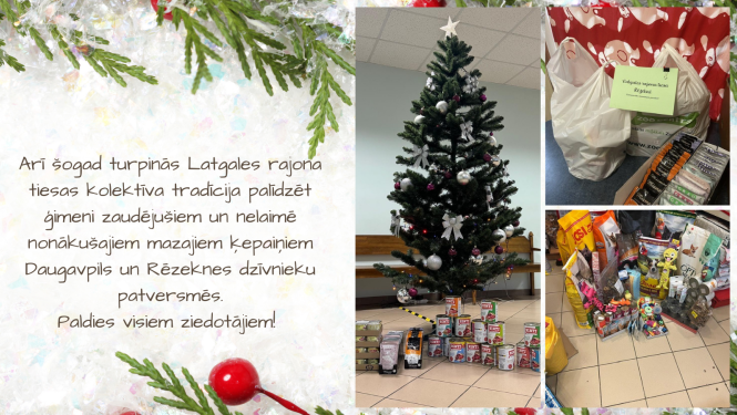 Attēlā redzams tiesas ziedojums