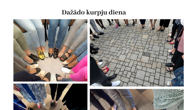 Attēlā redzama administrācijas iesaiste dažādo kurpju dienā