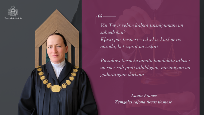 Attēlā redzama tiesnese L.France