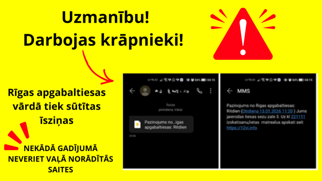 Uzmanību Krāpnieki paziņojums! 