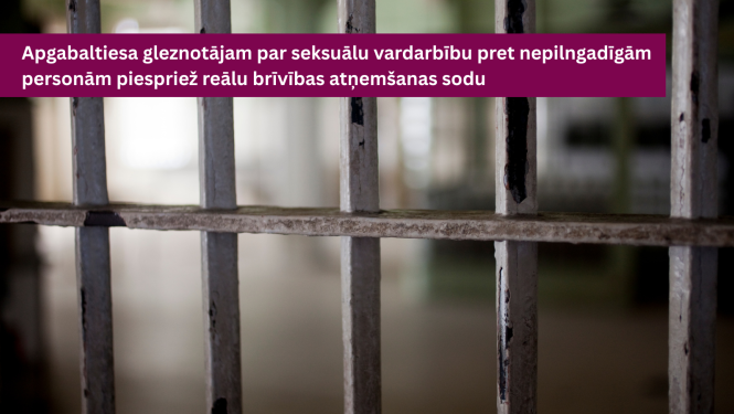 Attēlā redzams raksta nosaukums un apcietinājuma kameras restes.