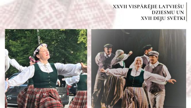 Attēlā redzami dziesmusvētku norise