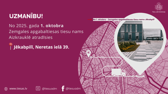 Attēlā re redzama karte, Tiesu nama ēka jēkabpilī, uz kurieni pārcelsies Zemgales apbabaltiesas nams Aizkrauklē