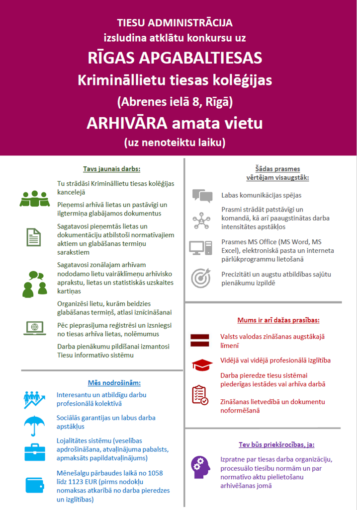 Pretendentiem jāpiesakās līdz 25.05.2025.