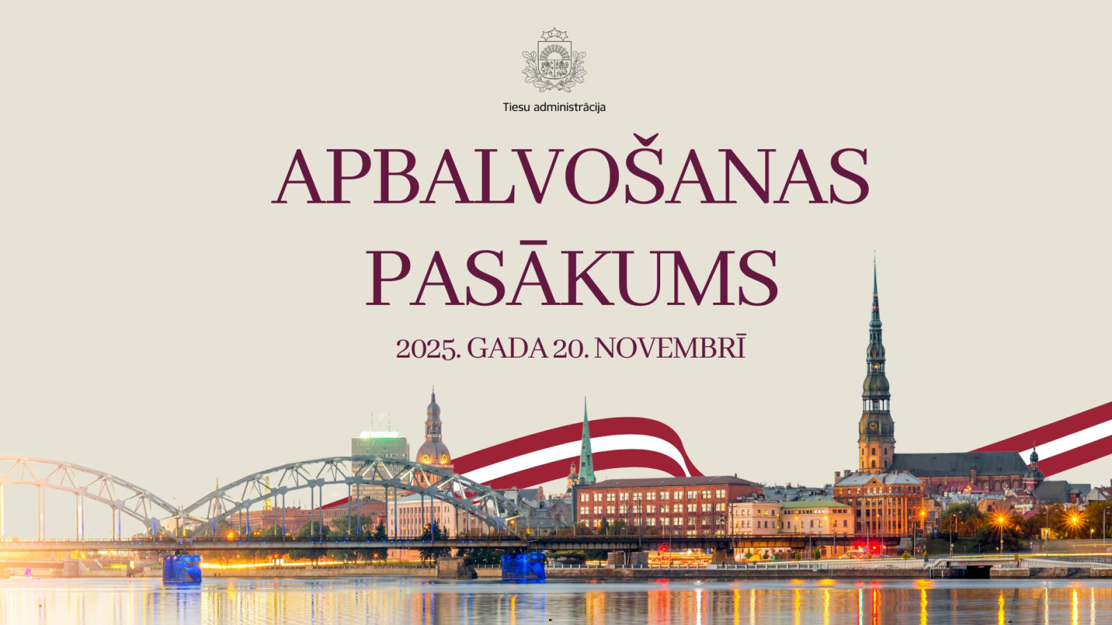 Attēlā redzams pasākuma prezentācijas sākuma ekrāns - "Apbalvošanas pasākums"