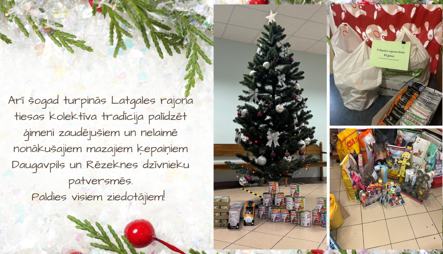 Attēlā redzams tiesas ziedojums