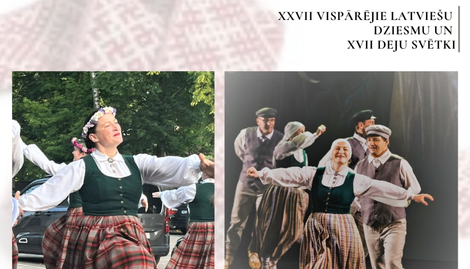 Attēlā redzami dziesmusvētku norise