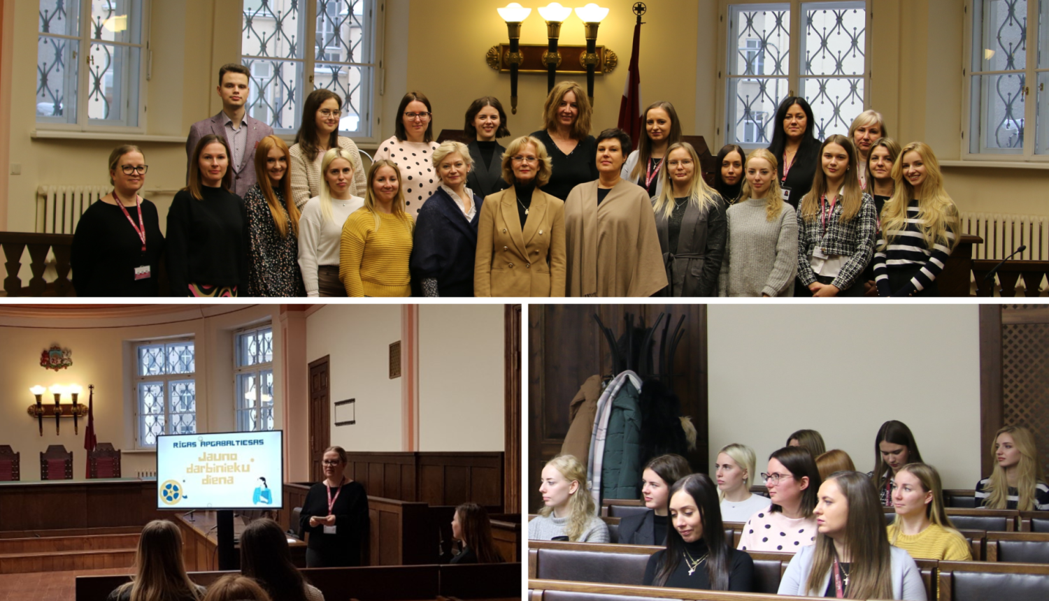 Attēlā redzama jauno darbinieku diena Rīgas apgabaltiesā