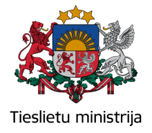 Attēlā attēlots Tieslietu miistrijas logo