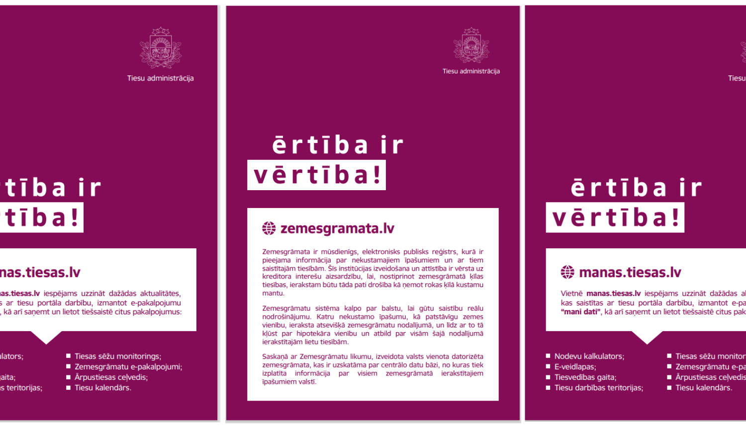 Attēlā redzami projekta bukleti